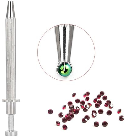 Pinzas de acero inoxidable para recoger joyas, cuentas y pequeñas manualidades, con 4 garras. Diseño ergonómico para un manejo fácil y preciso.