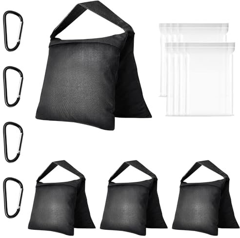 EMART 4 Stück Sandbags Sandsack für Stativ Fotografie, 25 * 51cm Nylon GegenGewichte zur Beschwerung Abspannung Einer Bespannung
