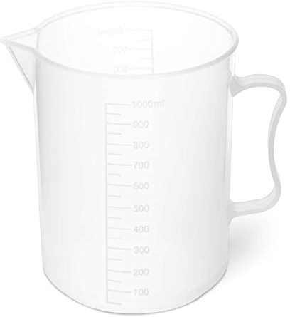 Steinberg Systems SBS-LA-16 Messbecher 10 Stück 1.000 ml Kunststoff transparent Ausgießer stabil hitzebeständig bis 100 °C resistent gegen Chemikalien Labormessbecher