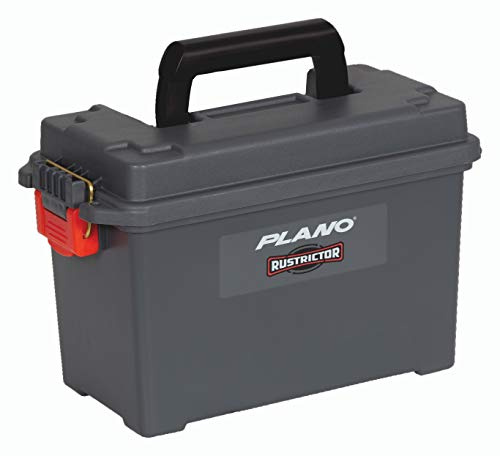 Plano Rustrictor Field Ammo Box .50 Caliber, Gray, All-Weather & Anti-Rust Ammo Storage Box, Large Plastic Ammunition Box, Waterproof Ammo Can, Holds 6 Boxes of Ammunition