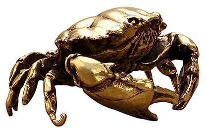 NUOBESTY Brass Crab Ornament 2.80X1.89X1.18In Delicate Decorative Crab Figurine for Home Office Desk Garden Display Collectible Table Decor