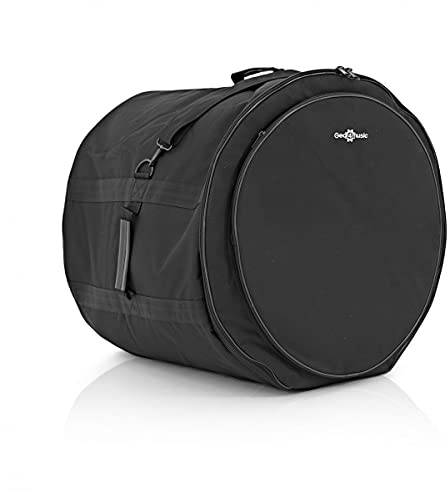 Gear4Music Gepolsterte Bass Drum Tasche mit Gurt 22 x 18 | Vordertasche für Ersatzfelle, robustes Nylonäußeres, 10mm Polsterung, ideal für Auftritte und Lagerung