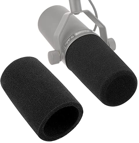 SM7B Pop Filter - Mic Windscreen Wind Cover Compatible with Shure SM7B Vocal Dynamic Microphone Black Noise Cancellation Windsock Cover by WIBOND