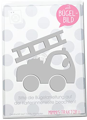 Bügelbild Reflektor Feuerwehrauto Feuerwehr 9 cm SILBER reflektierend Aufbügler Applikationen Bügelsticker für Stoffe Textilien Kinder zum Aufbügeln Flicken