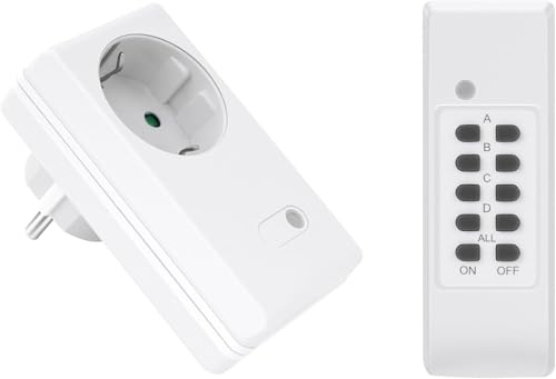 PERFECT Funksteckdose - mit Fernbedienung bis 30m - 1100 W - 220 V - weiß - 1er Set