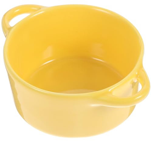 UPKOCH Set de vaisselle crème Bols à soupe en céramique avec soupe à l'oignon française Tasse à soupe Passe au four Riz Dessert Cuisine Bols de service pour pâtes Orange Mini four Bol