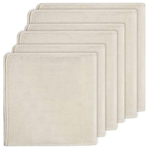 Frefgikty Confezione da 6 stamigne, in puro cotone non sbiancato, vestiti quadrati per formaggio, per cucinare, filtrare e cuocere