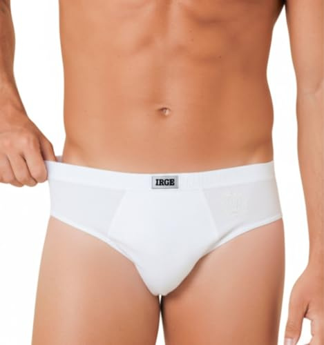 Intimitaly Irge - Slip Uomo Cotone 100% (Pacco da 6) Set di Mutande da Uomo Cotone Bianche e Colorate Intimo Underwear (4XL, Bianchi)