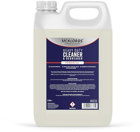 McKLords Commercial Heavy Duty Cleaner and Degreaser, 2.5 Litre Clear