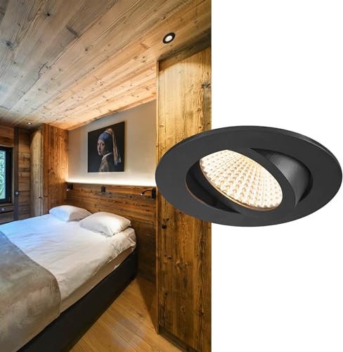 SLV New TRIA 68 - Lámpara de techo empotrable (1800-3000 K, 60°, IP 20), color negro