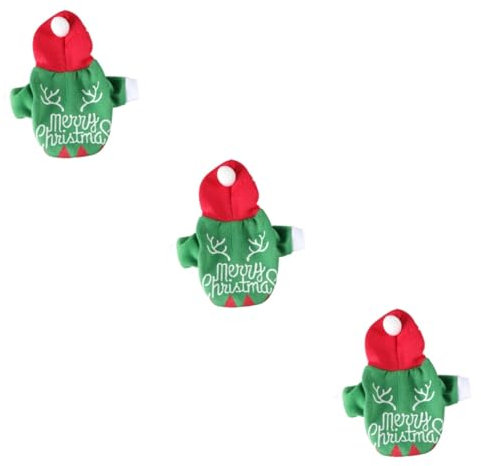 Angoily 3stücke Weihnachtskostüm Für Hunde Und Katzen Grüner Festtags- Xs Mit Weihnachtsglocken-Design Für Und Und Leicht Anzuziehen