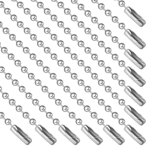 Beebeecraft 24Pcs 304 Stainless Steel Ball Chains 20 Inch Beaded Necklace Chain Ball Light Pulls Extension Chains for for Necklace Hanging, 2.4mm Diameter