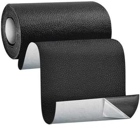Kunstleder Selbstklebend 10cm 1.6m Kunstleder Reparaturset für Sofa Möbel Couch Autositz Sofa Möbel Leder Reparatur Handtasche Leder Schuh Flicken Autositze Möbel Schwarz