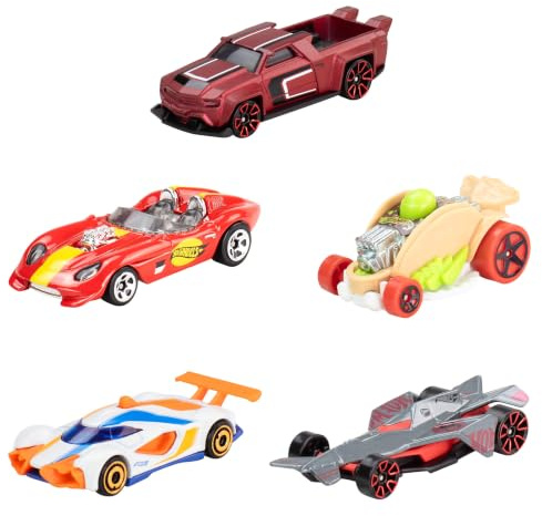 Hot Wheels Let’s Race 5er-Pack Spielzeugautos | Set mit 5 Die-Cast-Fahrzeugen im Maßstab 1:64 aus der Netflix-Animationsserie, JDR20