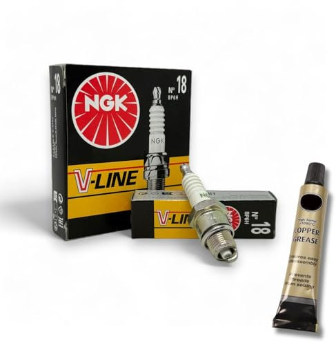 6x Zündkerzen V-Line passt für Opel Commodore B 2.5/2.8 Bj. 1972-1978 + Kupferfett