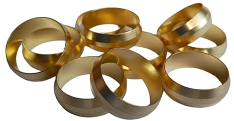 25mm Compression Brass Olives - Pack of 10 | For compatible 25mm compression plumbing joints and pipe fittings