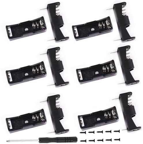 VISSQH 12 PCS 12V 23A Battery Holder,23A Black Plastic Batteries Case with Pin,battery holder housing with screws