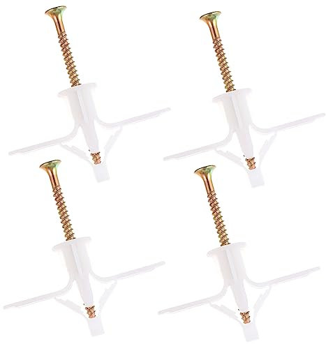 iplusmile Kit D’ancrage pour Cloisons Sèches, Vis D’expansion en Plastique et Acier, 100 Pièces, Auto-perceuses, pour Cadres et Luminaires