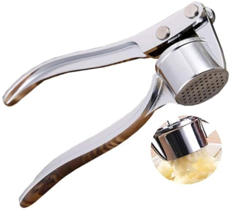 Vintree Spremiaglio da cucina in acciaio inox Schiaccia Aglio Acciaio Inox Professionale Spremiaglio in Acciaio Inox Trita Aglio Manuale-ComodoFacile da PulireDurevole Cucina