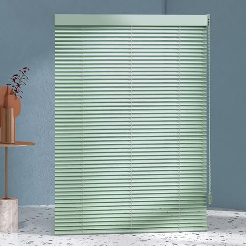SANJIAOJIA Aluminium-Metall-Jalousien,Alu Jalousetten,Sonnen- & Sichtschutz, Verdunkelungs-Rollo,Grüne Tür Fenster Rollo mit Aluminium-Lamellen 25 mm Breit,Anpassbar,Breite × Höhe (100cm x 155cm)