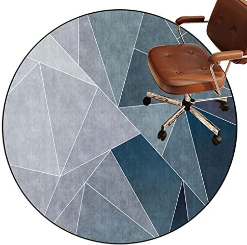 Runder Teppich, 140 cm, Bürostuhlmatte, Teppich- und Hartholz-Bodenschutz für Schreibtischstuhl, rutschfeste und Anti-Ermüdungsmatte für Zuhause und Büro