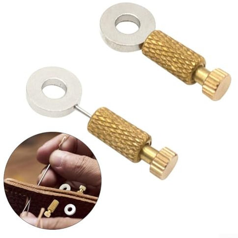 5pcs Metal Basting Needles for Leather Crafts, Perfect Tool for Accurate Stitching and Positioning (B)