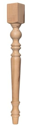 Pied de table en bois de style ferme, Goji Home Decor, 73 cm / 29 pouces, bois de hêtre, inachevé, 1 pièce, brun, tourné, à visser, pour canapé, table basse, maison, bureau, jardin, cuisine