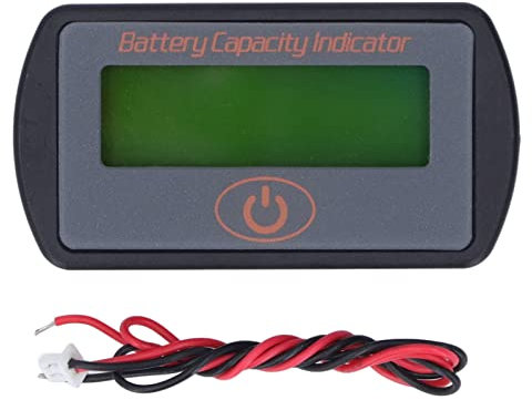MUNEFE Batteriekapazitätsanzeige, Batteriemessgerät, Batteriekapazitäts-Spannungsanzeige mit Display, grüne Hintergrundbeleuchtung für PKW, LKW (12V)