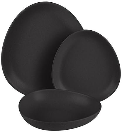 Berlinger Haus Set di piatti da 18 pezzi | Matte Black Collection | stoviglie in gres di alta qualità | lavabili in lavastoviglie e microonde