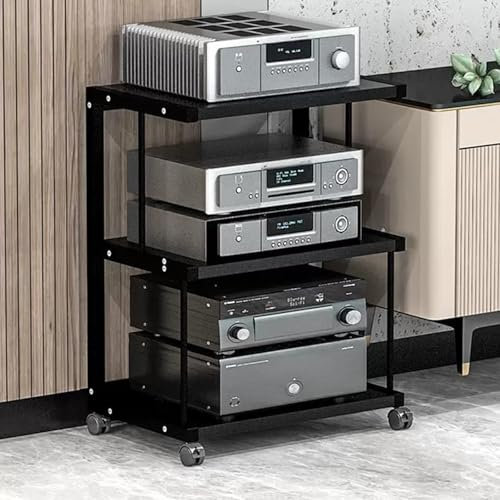 Supporto per dischi a 3 livelli con supporto girevole con torri di archiviazione DVD per Home Theater nize il tuo soggiorno con lettore DVD nero/console di gioco/supporto router WiFi