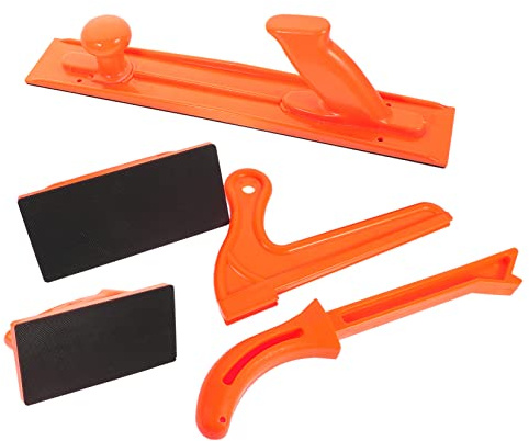 DIYEAH Schiebeblock für Tischkreissäge Abricht und Dickenhobel Bandsäge Frästisch Sicherheits Push Block Orange ABS Gummi 5 Stück