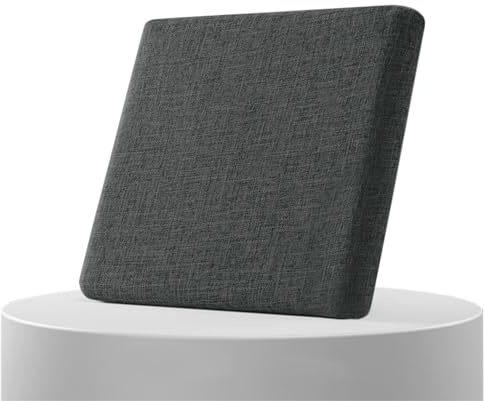 Stuhlkissen Outdoor/Indoor 40x40 45x45 Blau/Schwarz Sitzkissen Stuhl bürostuhl Waschbar 50x50 Gartenbankkissen, Leinenstoff, mit Reißverschluss für Esszimmer, Küche, Garten, Büro(Dark Gray,45x45cmx3cm