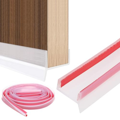 YUNBO Küchenleiste Abdichtungsprofil für Küchensockel 15mm/16mm/17mm – Selbstklebend, Wasserdicht & Staubdicht, Transparentes Sockelprofil mit Starker Haftung (Weiß, 2M)