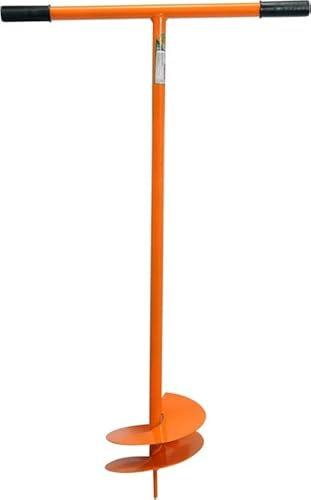 Handerdbohrer zum Setzen von Erdlöchern, Handgriffe mit Gummi, Handbohrer für Erdarbeiten im Garten, Lochspaten aus massivem Stahl, Pfahlbohrer, Gartenbohrer, (Ø 250)