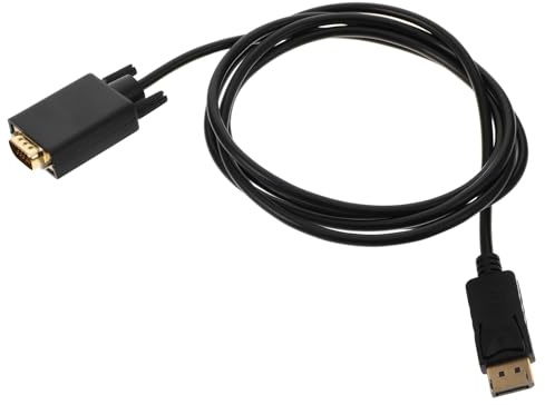 POPETPOP Câble vers Vga 1,8 Mètre pour Moniteur et Projecteur, Câble D’Affichage Noir, Compatible PC et Ordinateur Portable, Transmission Stable pour Usage Professionnel
