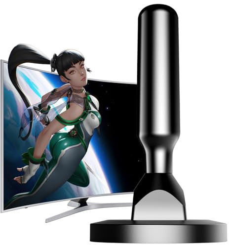 Antenna TV Interna Digitale Potente – Ricezione HDTV 4K/1080p a Lunga Distanza, Facile Installazione, Supporta VHF/UHF, Compatibile