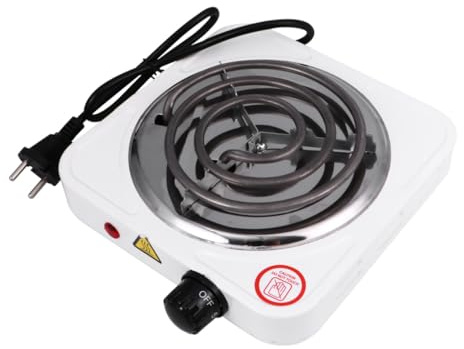 CLISPEED Estufa Eléctrica Portátil con Control de Temperatura Ajustable Quemador Único con Protección contra Sobrecalentamiento Calentamiento Rápido para Hogar y Camping