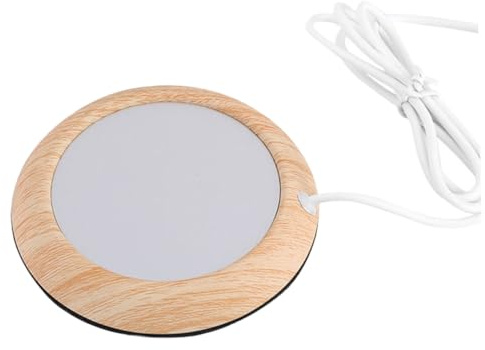ULTECHNOVO USB Tassenwärmer mit Holzmaserung Elektrisches Stövchen für Heiße Getränke USB Beheizte Wärmeplatte für Kaffee Tee Milch und Babymilchflaschen Energiesparender Zufällige Farbe