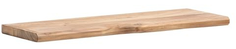 FineBuy Wandregal Akazie Massivholz 40cm - Schwebendes Design Regal für die Wand Holz massiv - Hängeregal mit Baumkante - Wandboard aus Echtholz