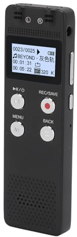 aqxreight Registratore Vocale Digitale Multifunzione Suono Chiaro Registrazione con un Lettore MP3 Piccolo Registratore Vocale per Riunioni, Interviste, Conferenze 16 GB e Servizio di Usura Dig (8GB)