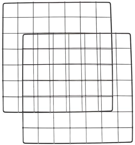 CVUTOVO 2 Stück Wandgitter aus Eisen 35x35cm Draht Wandgitter als Fotowand Organizer Wand Dekoration für Wohnzimmer Küche und Bad