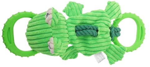 HOLIDYOYO Pet Pull Toys Interactive Tug of War Dog Toy Tough Rope Handle for Middle Breed Puppy Bite Tug Frog Stuffed Animal Puller