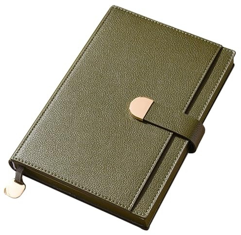 esmen Minimalistisches Business-Notizbuch im A5-Format, 256 Seiten, 100 g dickes Papier, Magnetverschluss mit Stifthalter und Lesezeichen, um 180° flach aufstellbar(Dark Green)