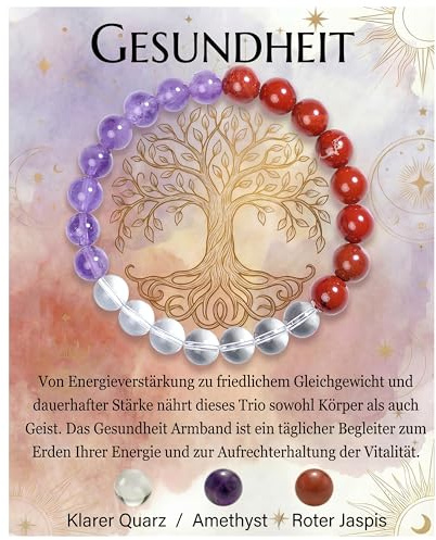 Bivei Heilstein Schutz Kristall Armband Damen | 8mm Perlenarmband, Dehnbares Armband Jewellery für Damen & Herren als Geschen