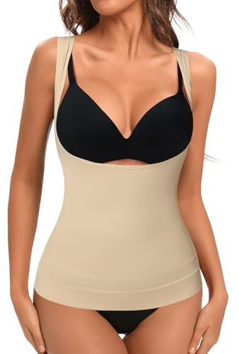 Joyshaper Shapewear Maillot de corps pour femme, ventre plat, sans coutures, sous la poitrine, débardeur de compression