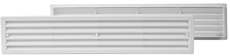450x92mm Weiß Lüftungsgitter Tür-Gitter Abluftgitter Kunststoff ABS - Belüftungsgitter eckig
