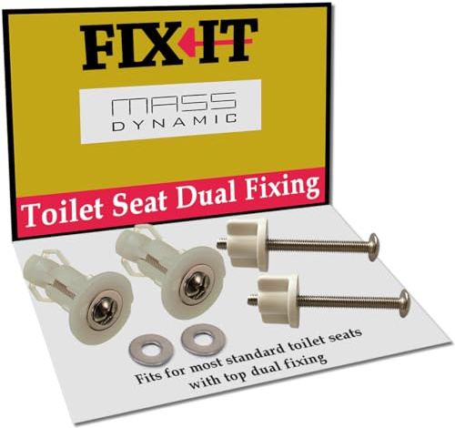 FIX-IT Dual Fixing Toilet Seat Pack – Includes Both top and Bottom fixings for a Secure fit. Suitable for Standard Pans with 14–19 mm Hole Sizes