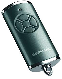 Hörmann Hand-held Transmitter HSE 4 BS (Frequency 868 MHz, high-Gloss, Garage Door Drive caps, Batteries, Dimensions 28 x 70 x 14 mm, incl. Keyring) 4511569, Frozen Grey Chrome