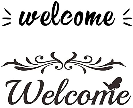 2 Sheets Welcome Sign Stickers - Peel & Stick Vinyl Decals for Front Door, Welcome Letters, Entryway, Office, Bedroom & House Doors