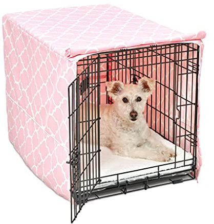 New World BCVR-30PKT Hundebox-Abdeckung, Stoff mit Teflonschutz, für 76 cm große Hundeboxen von New World und MidWest, rosa Designer-Muster